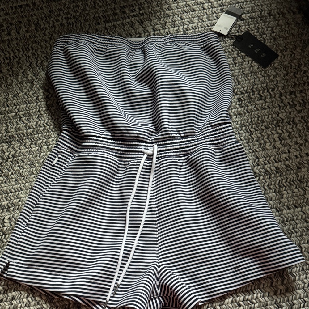 Striped Black and White Romper